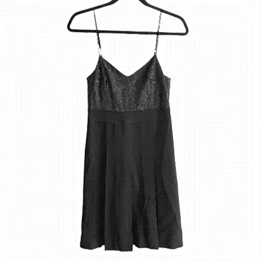 MARC BY MARC JACOBS Y2K Sleeveless Wool Pleated Lace Mini Dress Black 0